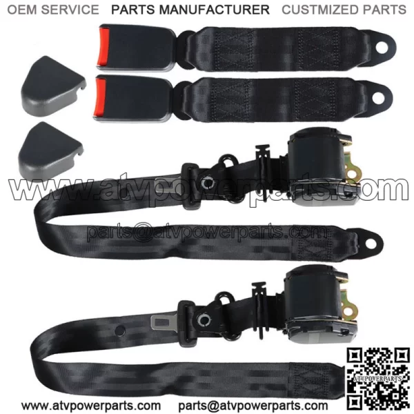 For 1982-1995 Jeep Wrangler CJ YJ 2Pcs Universal 3 Points Retractable Seat Belts - Image 2