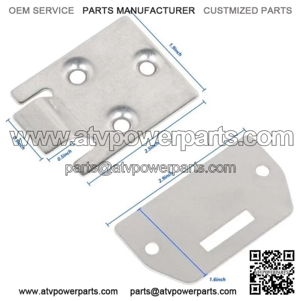 NEW Set of 2 Seat Bottom Hinge and Plate for EZGO TXT/Medalist 1995 Up Golf Cart - Image 2