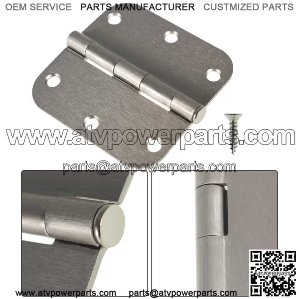 3-1/2 Inch Satin Nickel Door Hinges 3.5*3.5in 2.2mm 5/8" Radius Corners 18 Pack - Image 2