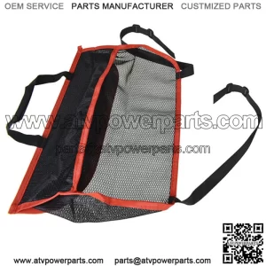 For Universal Black+Red Wire Car Seat Back Organizer Bag PU Leather+Thick Nylon