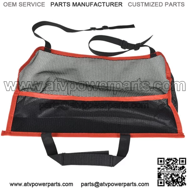For Universal Black+Red Wire Car Seat Back Organizer Bag PU Leather+Thick Nylon - Image 2