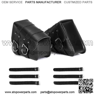 PU Leather Saddle Bag Motorcycle Luggage L&R Side Tool Bag For Honda Suzuki