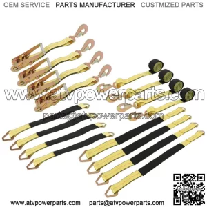 Car Tie Down Straps for Trailers with Snap Hooks, Ratchet Car Straps Yellow New