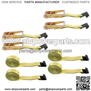 Flat Hook Ratchet Straps Heavy Duty Lashing Straps For Flatbed, Truck Yellow