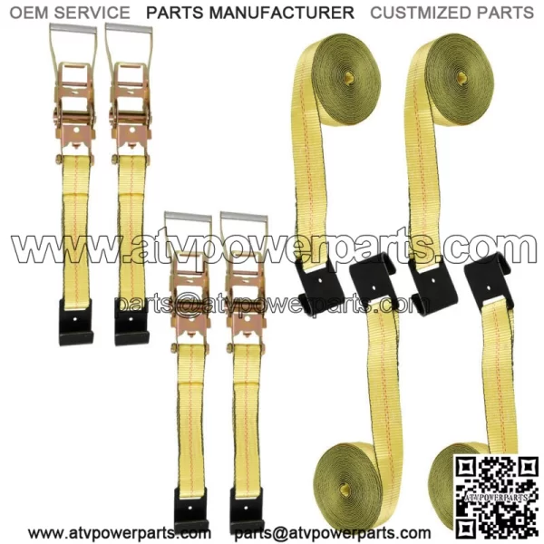 Flat Hook Ratchet Straps Heavy Duty Lashing Straps For Flatbed, Truck Yellow - Image 5