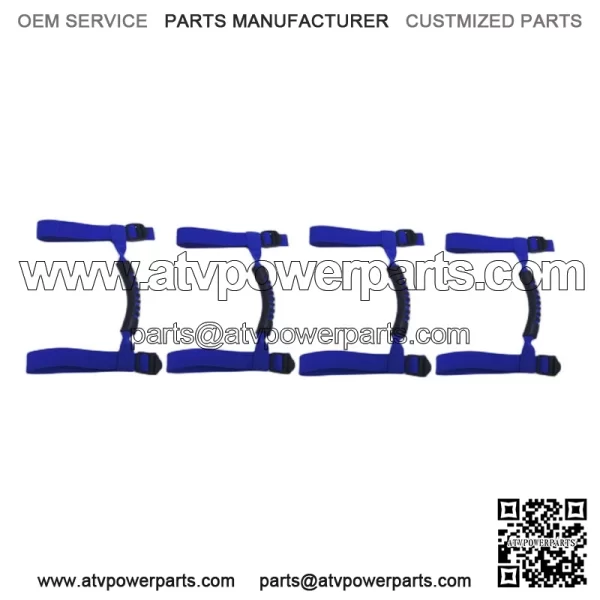 UTV Quad Roll Hand Grab Holder Handle Grip Bar fits:Polaris-Set of 4 Blue Color (Fits: Yamaha Rhino 660)
