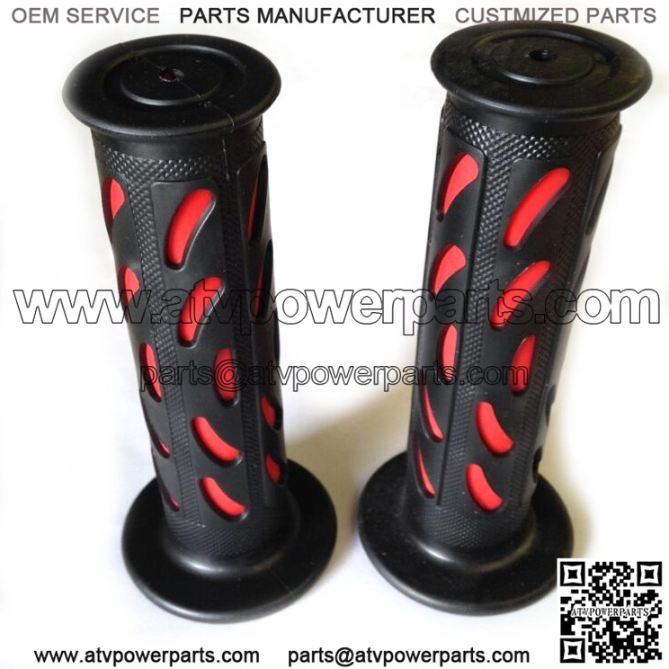 Black Rubber Hand Grips Handlebar For ATV Polaris Arctic Cat Suzuki 22mm 7/8"