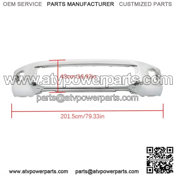 Steel Front Bumper For 2007-2013 Toyota Tundra W/ Sensor Hole Chrome 521110C901 - Image 2