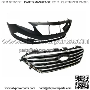 Front Bumper W/o Sensor Hole+Front Grille For Hyundai Sonata SE Standard 2015-17