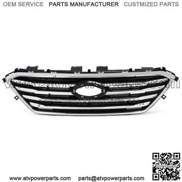 Front Bumper W/o Sensor Hole+Front Grille For Hyundai Sonata SE Standard 2015-17 - Image 3
