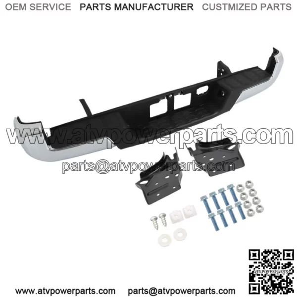 For 2016-2023 Toyota Tacoma Chrome Steel Rear Bumper Assembly W/o Sensor Holes
