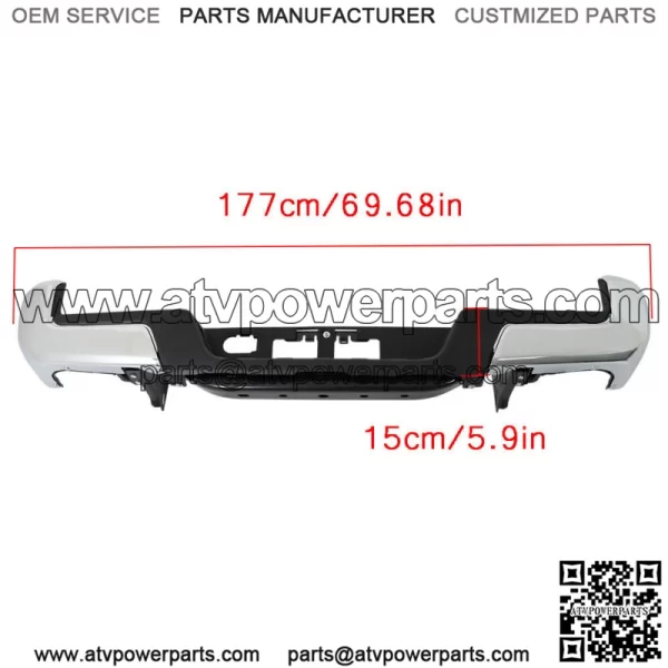 For 2016-2023 Toyota Tacoma Chrome Steel Rear Bumper Assembly W/o Sensor Holes - Image 3
