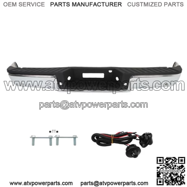 Chrome Complete Rear Bumper Assembly For 2006-2008 Ford F150 w/ Park Assist - Image 2