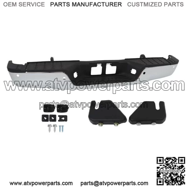 Rear Step Bumper For 2007-2013 Toyota Tundra w/ Sensor Holes Chrome - Image 2