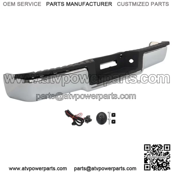 For 2004-06 Ford F-150 Fleet Side Steel Chrome Rear Step Bumper W/o Sensor Holes - Image 2