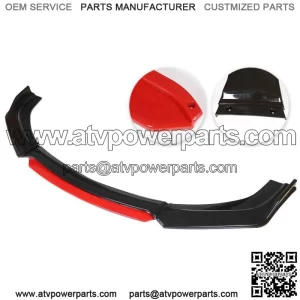 Universal Car Front Bumper Lip Spoiler Splitter Protector Red 2 Layer Lip Matte