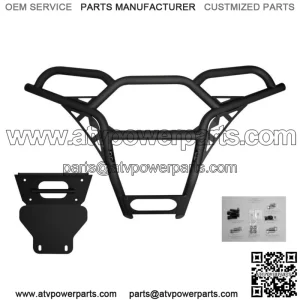 Heavy Duty Front Bumper for Polaris RZR XP 900 (2011-14) Wrinkle Black (For: Polaris)