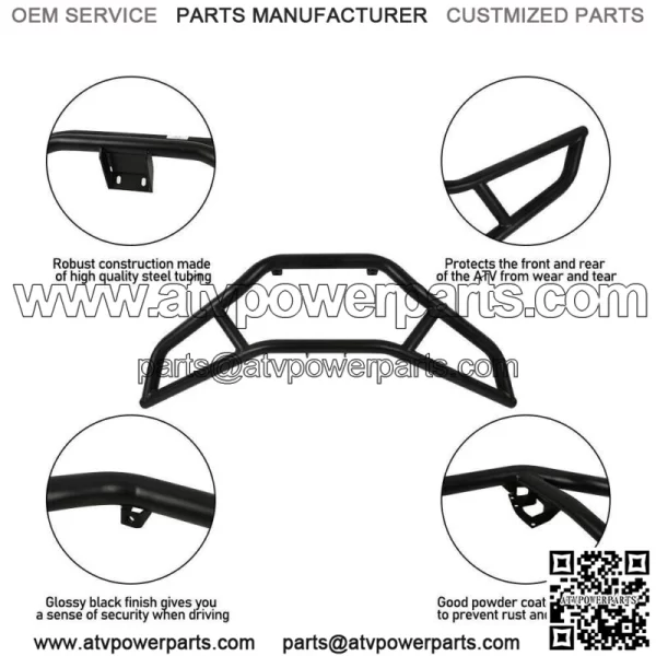 For 2014-2023 Polaris Sportsman 450 570 ETX Front & Rear Brush Guard Bumper Set (For: Polaris) - Image 2