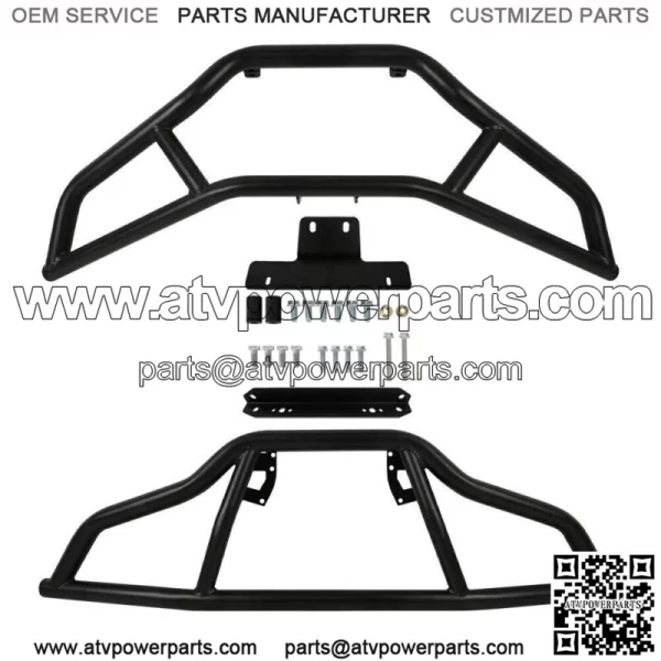 For 2014-2023 Polaris Sportsman 450 570 ETX Front & Rear Brush Guard Bumper Set (For: Polaris) - Image 4