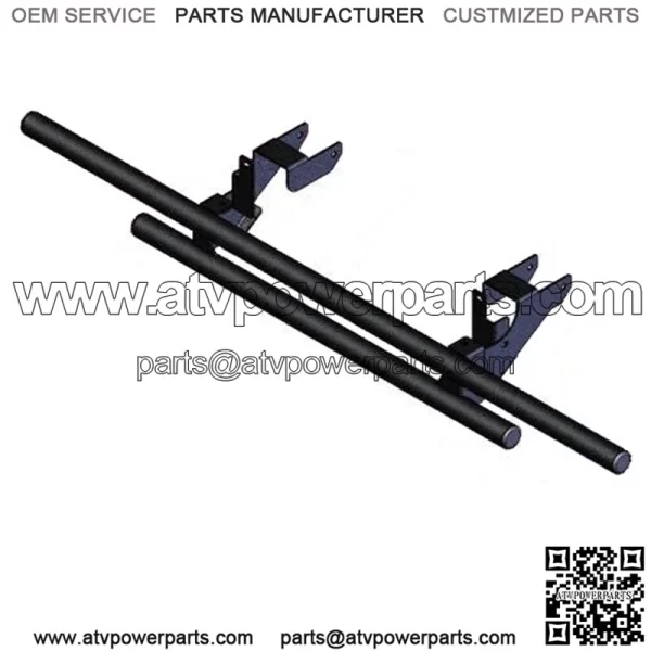 Double Tube Rear Bumper Black Polaris Ranger 570 Full Size 2017-2023 (For: Polaris)