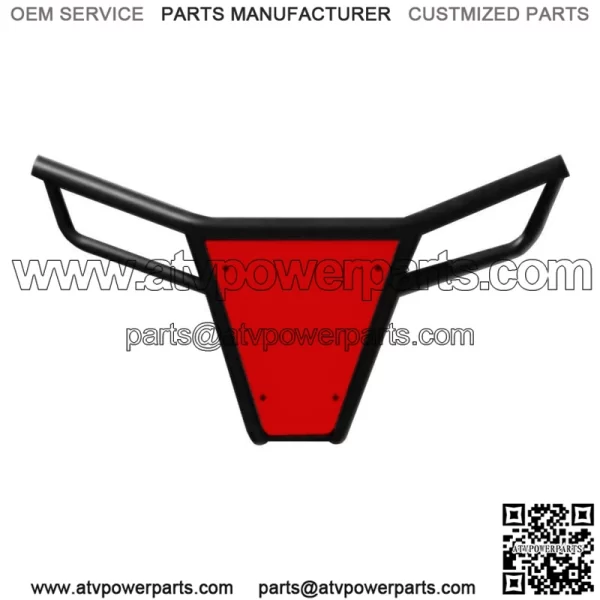 RZR Front Bumper Skid Plate LED Tabs Black Frame Polaris 570 800 XP900 Red (For: Polaris) - Image 2