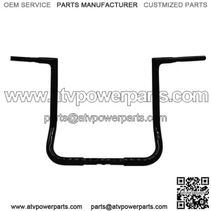 Inc. 1-1/4" EZ Install Flat Top Handlebar 16" Black 705016B