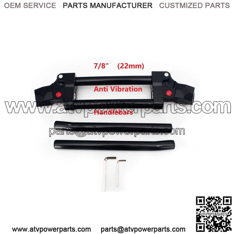 ATV 7/8" 22mm CNC Anti Vibration Handlebar for Yamaha Raptor 350 660 700 Banshee (For: Yamaha)