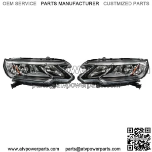 Driver&Passenger Headlights Assembly For 2015-16 Honda CR-V Halogen W/DRL Clear