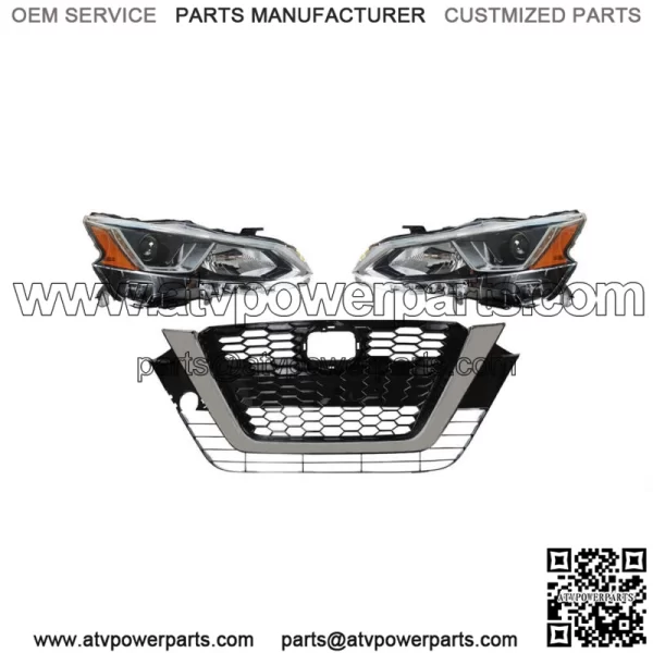 For 2019-2020 Nissan Altima Left Right Halogen Headlight+Front Grille Assembly