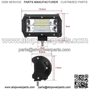 Led bar 5" 72W spot homologation E9