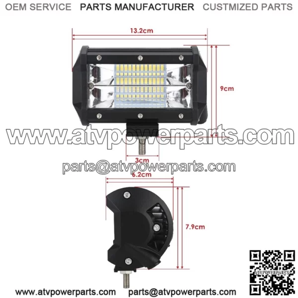 Led bar 5" 72W spot homologation E9