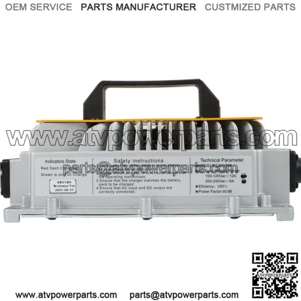 48V 17A Battery Charger For Club Car DS/Precedent Models 3-Pin Round Plug W/ OBC - Image 4