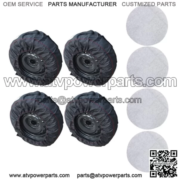 Package Of 4 Black With Black Handle 600D For 22??-31?? Tyre Bags Tyre - Image 2