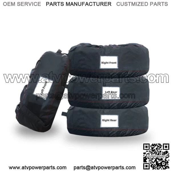 Package Of 4 Black With Black Handle 600D For 22??-31?? Tyre Bags Tyre - Image 3