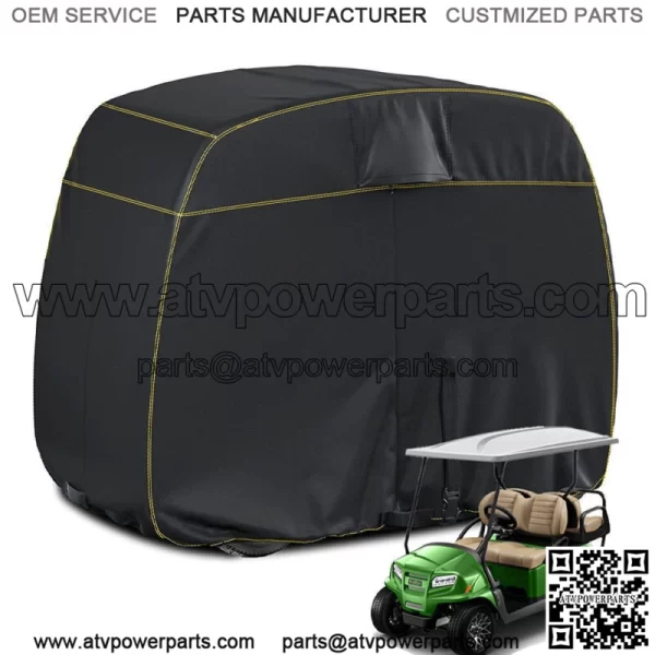 Golf Cart Cover 600D Fabric For 4 Passenger Yamaha Honda Club Car EZGO Golf Cart - Image 2
