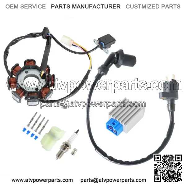 Fit For Polaris Outlaw 90/50 Ignition Coil Spark Plug Regulator Stator 2007-15 - Image 2