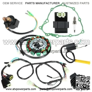 For Honda Sportrax 400 TRX400E Ignition Coil Spark Plug CDI Stator & Gasket Assy