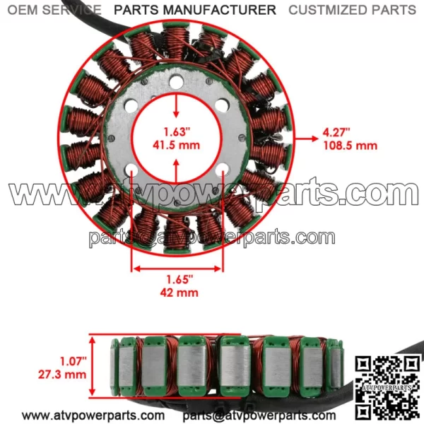 Stator for Polaris Sportsman 400 HO 4X4 2008-2014 Stator Magneto Generator (For: Polaris) - Image 2