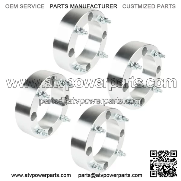 4X Wheel Spacers 4x156 2" 131mm 3/8"-24 For Polaris Sportsman Silver