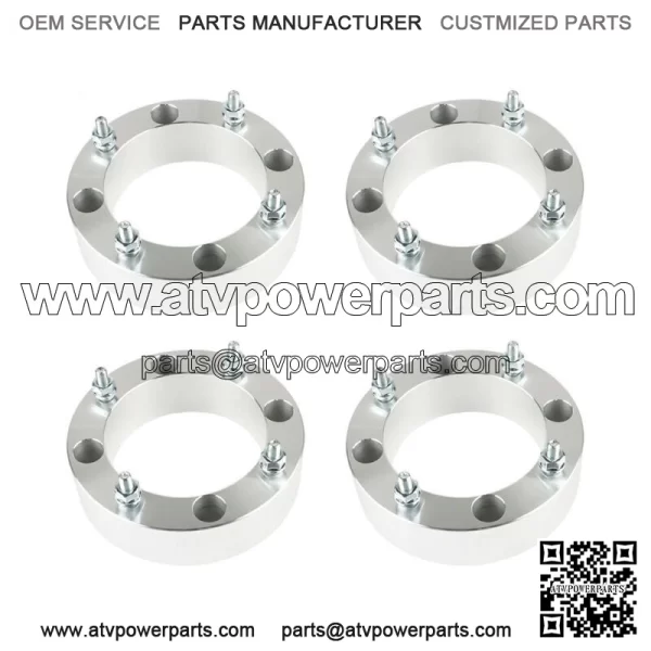 4X Wheel Spacers 4x156 2" 131mm 3/8"-24 For Polaris Sportsman Silver - Image 3