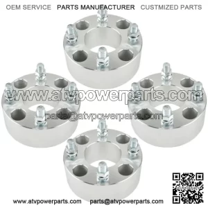 Wheel Spacers 2" 4x101.6mm Hub Bore 62mm Thread Size 1/2"x20 Silver 4Pcs