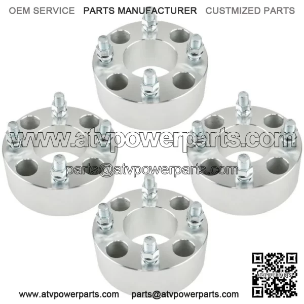 Wheel Spacers 2" 4x101.6mm Hub Bore 62mm Thread Size 1/2"x20 Silver 4Pcs