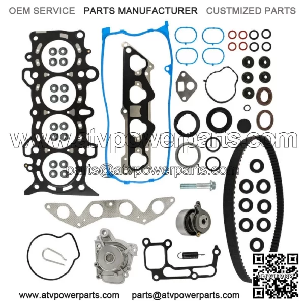 Head Gasket Set Timing Belt Water Pump Kit For 01-05 Honda Civic 1.7L SOHC D17A1