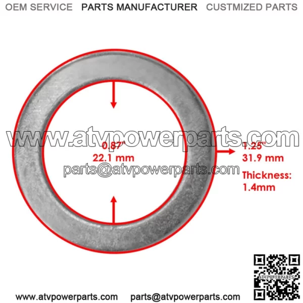 819272016 709253 532171240 Steering Spindle Washer For Husqvarna For Poulan - Image 2