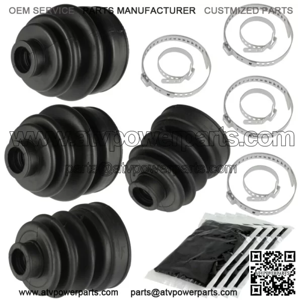 2 Rear Axle Inner Outer CV Boot Kit for Yamaha Rhino 660 YXR660F 4WD 2005-2007 (For: 2006 Yamaha Rhino 660)