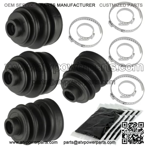 2 Rear Axle Inner Outer CV Boot Kit for Yamaha Rhino 660 YXR660F 4WD 2005-2007 (Fits: Yamaha Rhino 660)