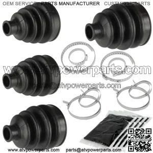 2 Front Axle Outer And Inner CV Boot Kit for Can-Am Commander 1000 4X4 2011 2012