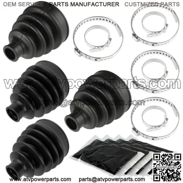2 Front Axle Inner Outer CV Boot Kit for Can-Am Renegade 800 800R 4X4 2007-2012 - Image 2