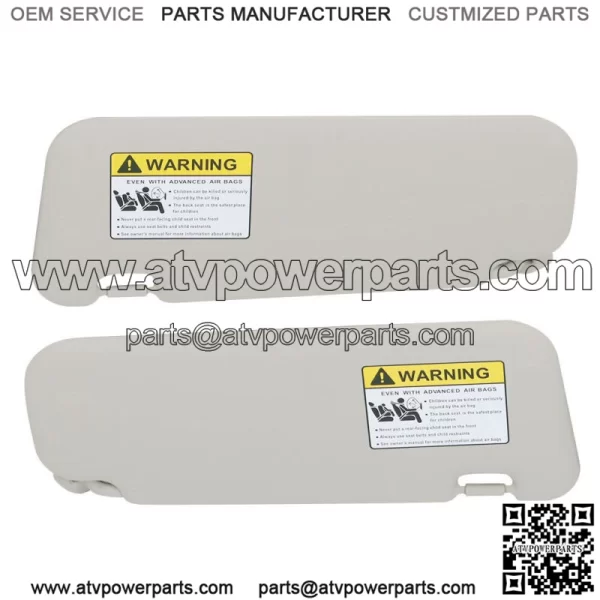 For Mazda3 2010 2011 2012 2013 Sun Visor Driver & Passenger Side Gray Pair - Image 5