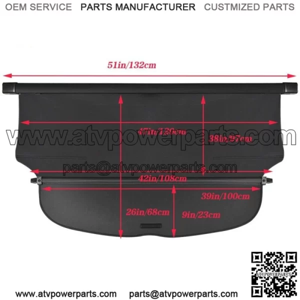 Fit For Honda CRV 2017-2019 Retractable Cargo Cover Security Trunk Shade Black - Image 4